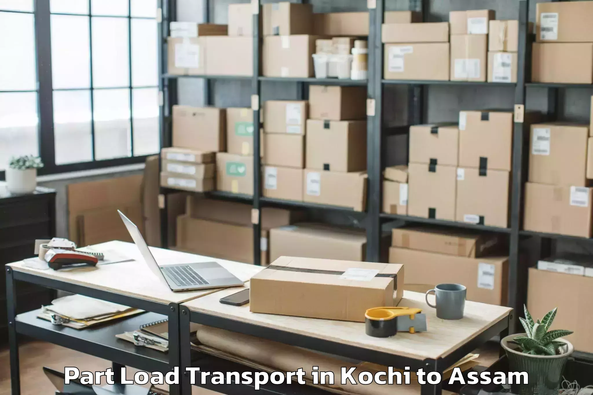 Reliable Kochi to Tezpur Part Load Transport